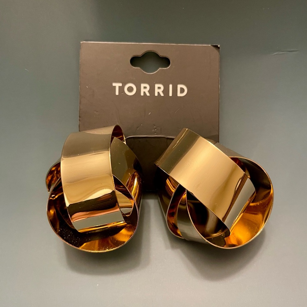 Torrid Shiny Gold Statement Earrings